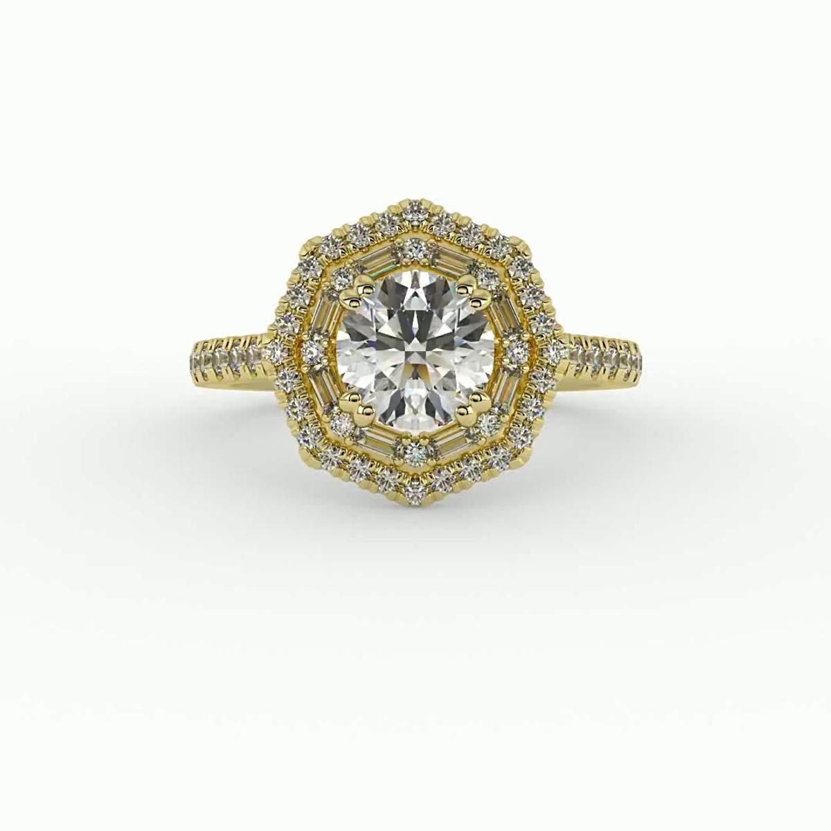 360 degree view of Kendall Halo Engagement Ring