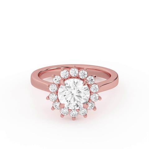 360 degree view of Nova Burst Halo Engagement Ring