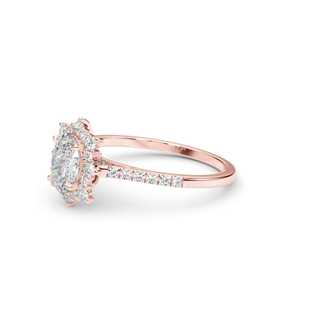 360 degree view of Starburst Halo Engagement Ring