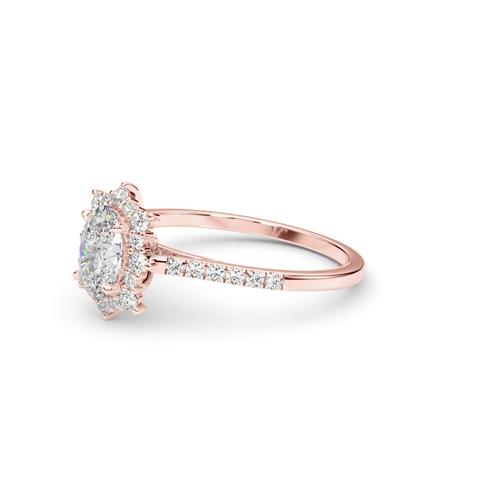 360 degree view of Starburst Halo Engagement Ring