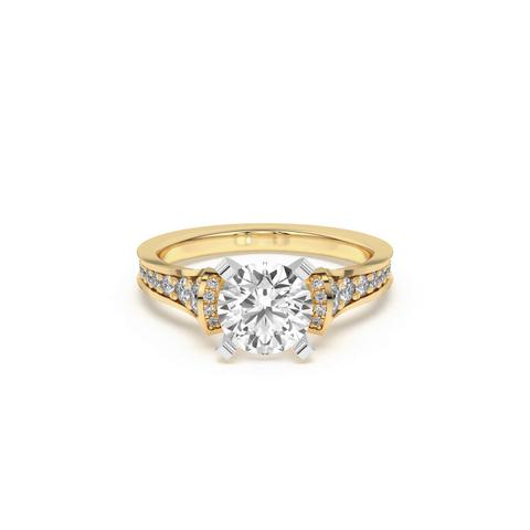 360 degree view of Bria Graduated Wide Cathedral Two-Tone Engagement Ring