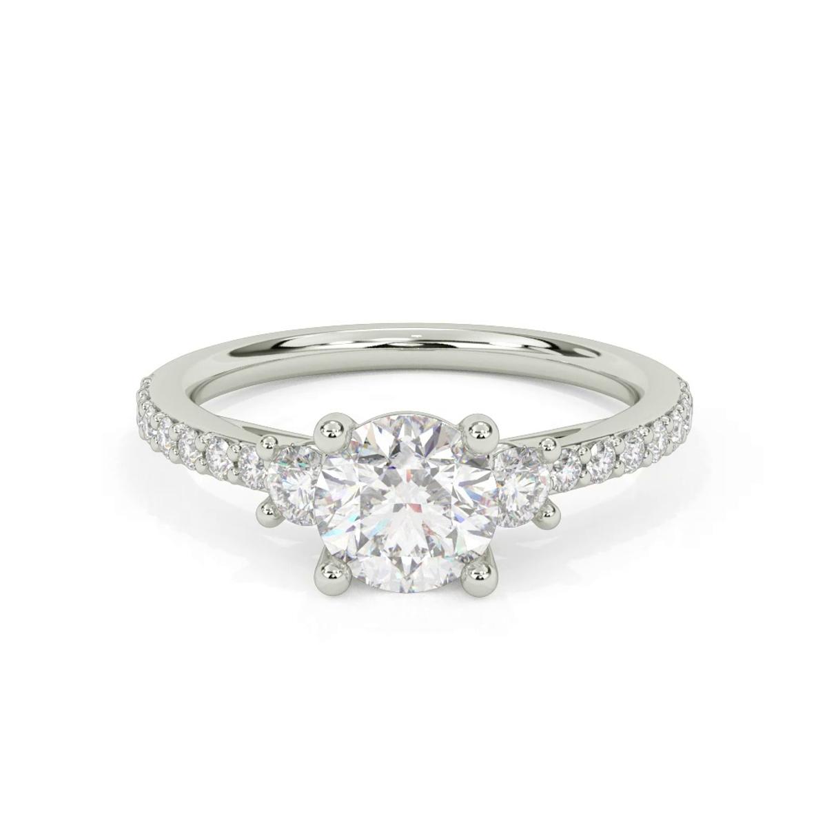 360 degree view of Renee Three Stone Engagement Ring