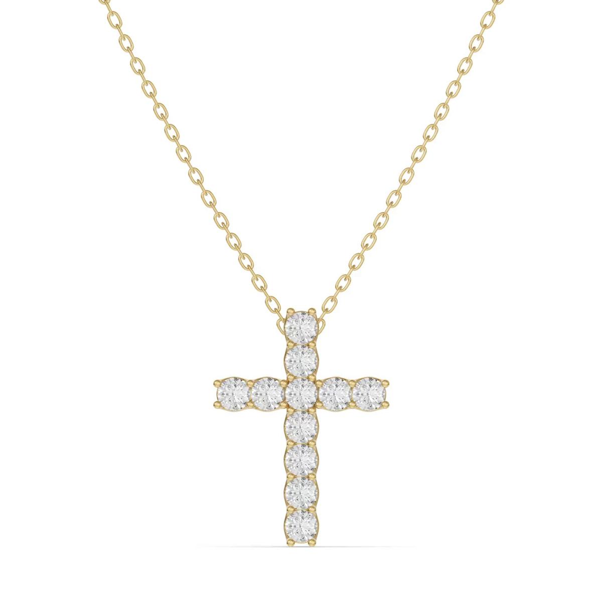 360 degree view of Unity Prong Lab Diamond Cross Pendant (.50 ct. tw.)