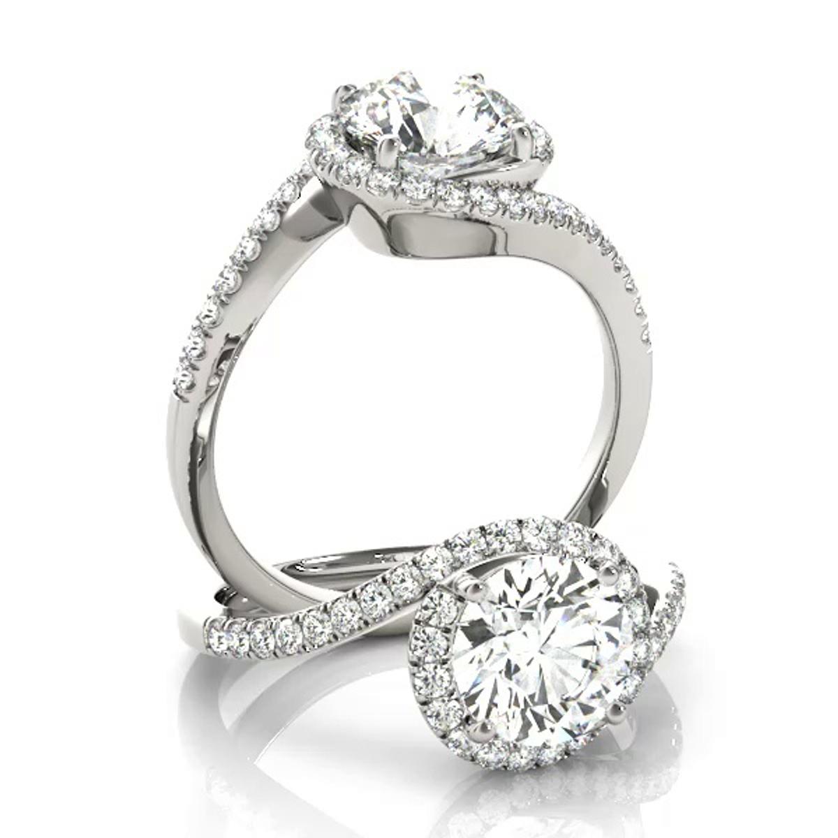 360 degree view of Phoenix Halo Engagement Ring