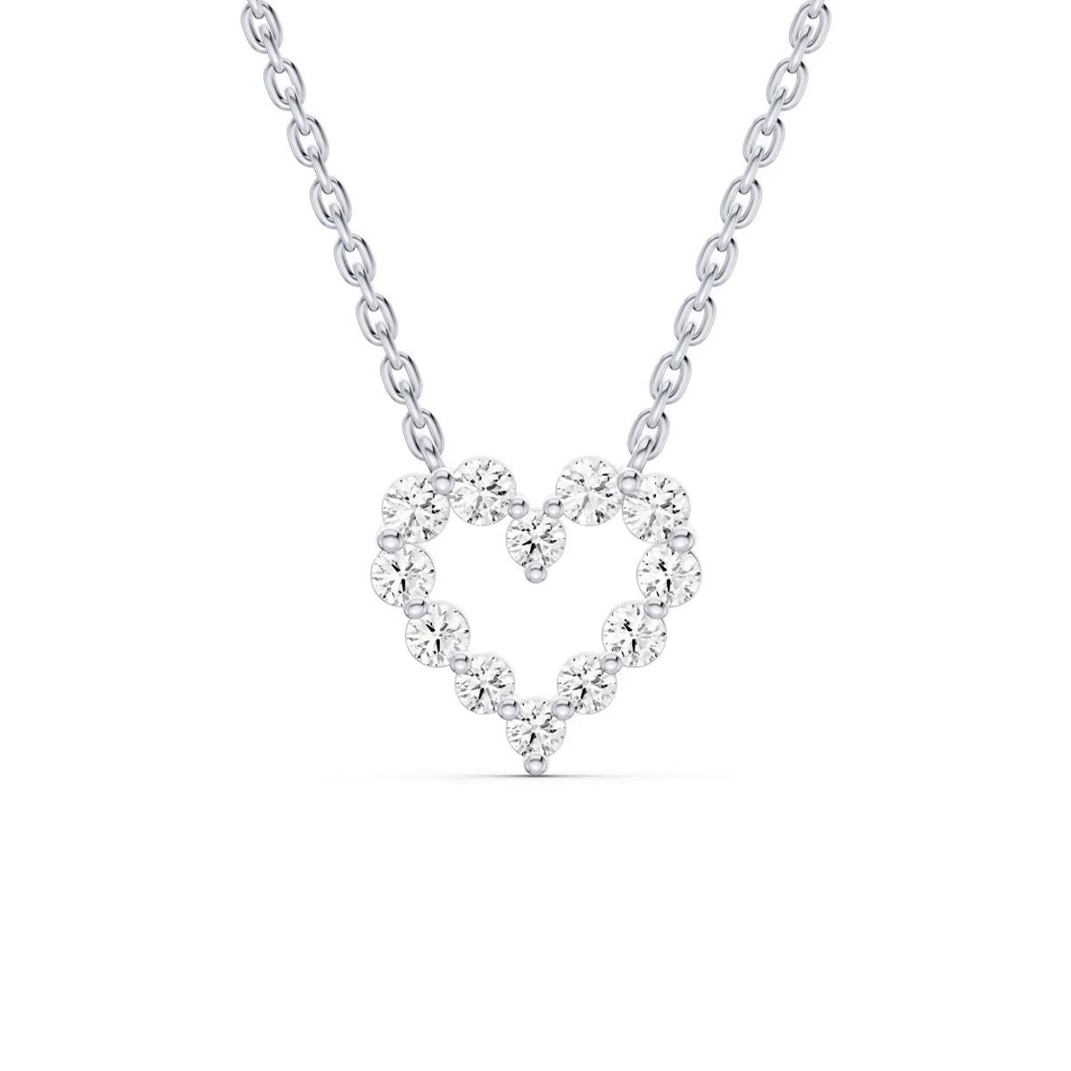 360 degree view of Floating Heart Lab Diamond Pendant (0.25 ct. tw.)