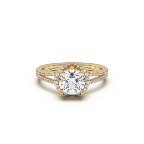 360 degree view of Andra Folded Halo Engagement Ring