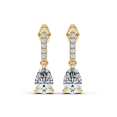 360 degree view of Pear Lab Diamond Link Drop Earrings (1 ct.tw.)