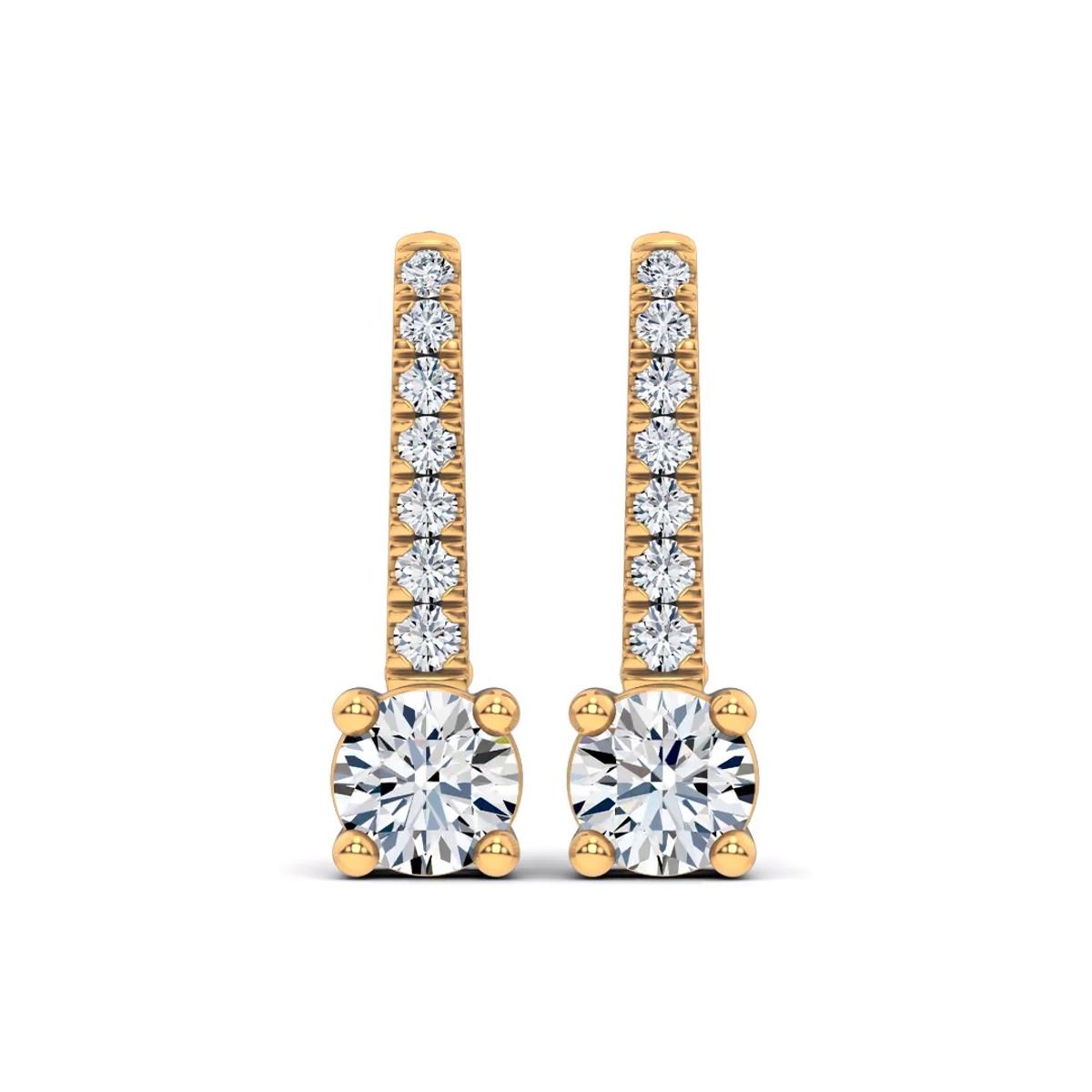 360 degree view of Leverback Lab Diamond Drop Earrings