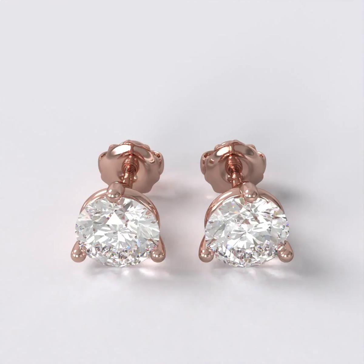 360 degree view of Three-Prong Martini Screw Back Earrings