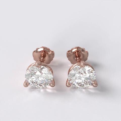 360 degree view of Three-Prong Martini Screw Back Earrings