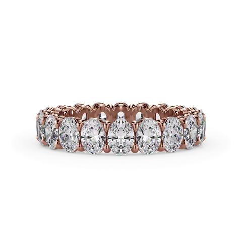 【HYERES LOR】24SS★ Lab Diamond 14K Wishbone Eternity Ring Oval Cut Lab Diamond Eternity Ring (3.0 ct. tw.) - 14K Rose Gold