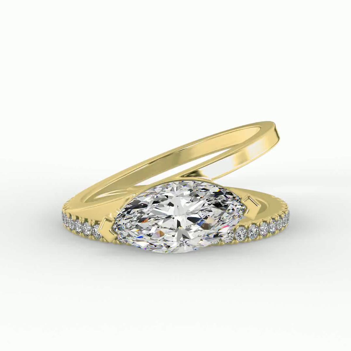 360 degree view of Hattie Split Band Engagement Ring