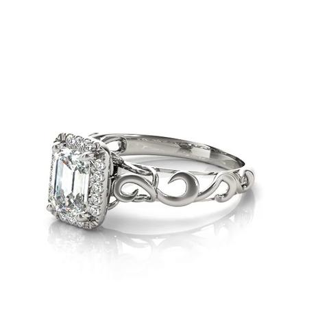 360 degree view of Tyra Halo Engagement Ring