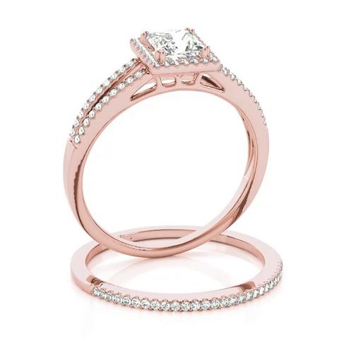 360 degree view of Aubrielle Halo Engagement Ring