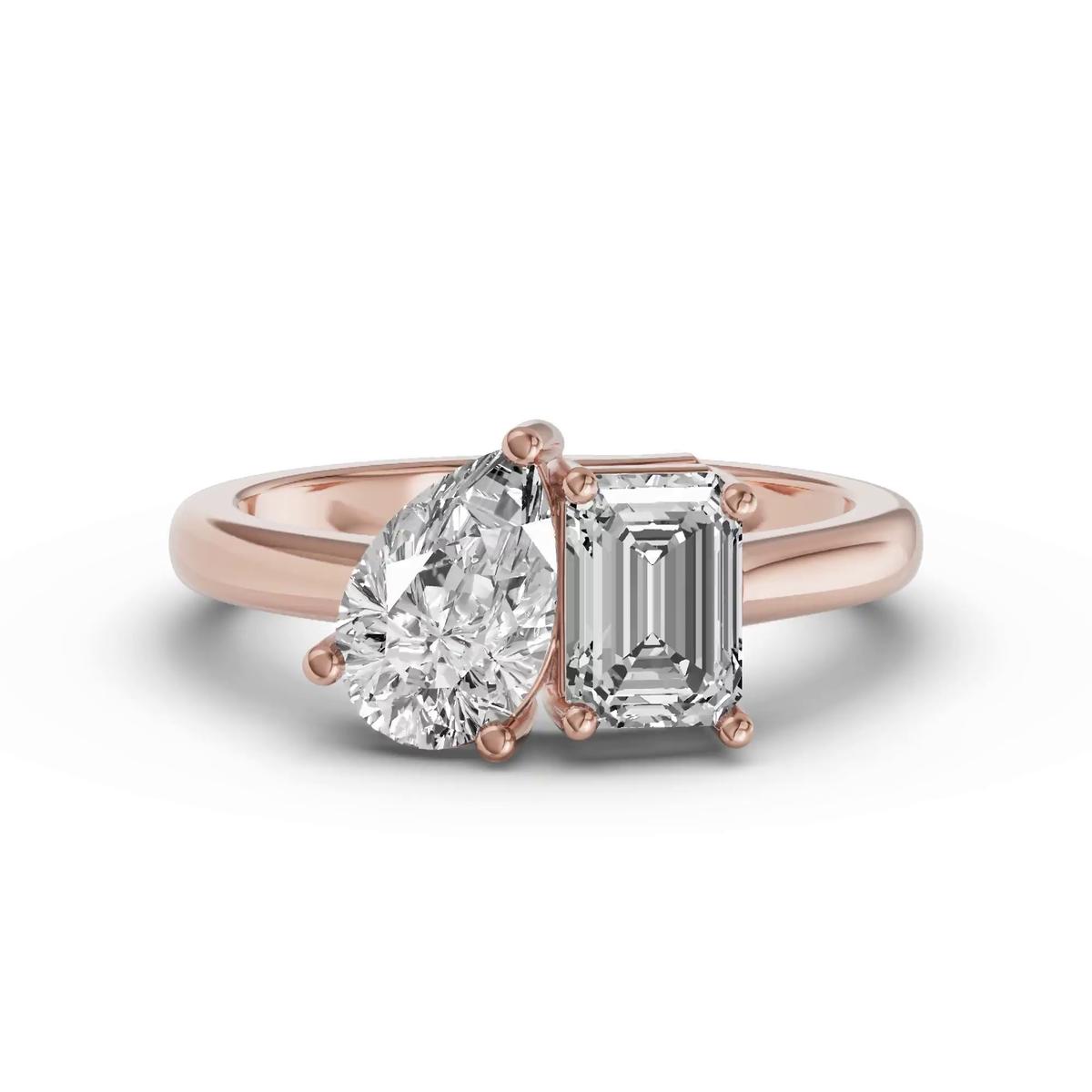 360 degree view of Toi Et Moi Pear & Emerald-Cut Lab Diamond Ring (2.00 ct. tw.)