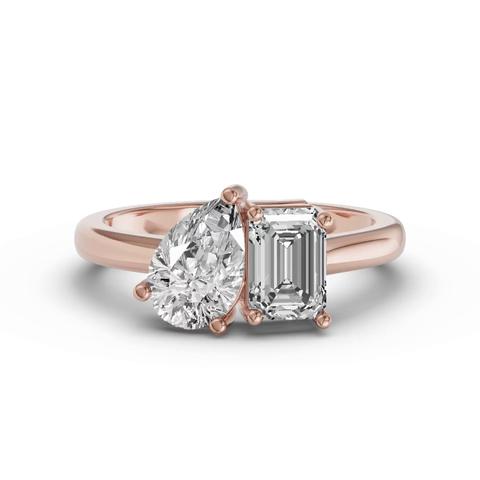 360 degree view of Toi Et Moi Pear & Emerald-Cut Lab Diamond Ring (2.00 ct. tw.)