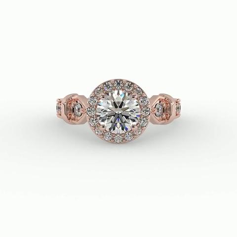 360 degree view of Brynn Halo Engagement Ring