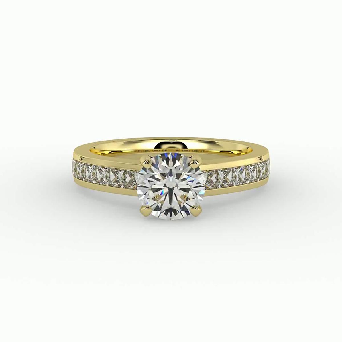 360 degree view of Noelle Channel-Set Princess-Cut Engagement Ring