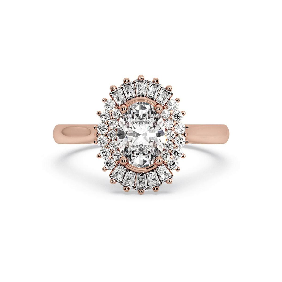 360 degree view of Aniyah Ballerina Style Halo Engagement Ring