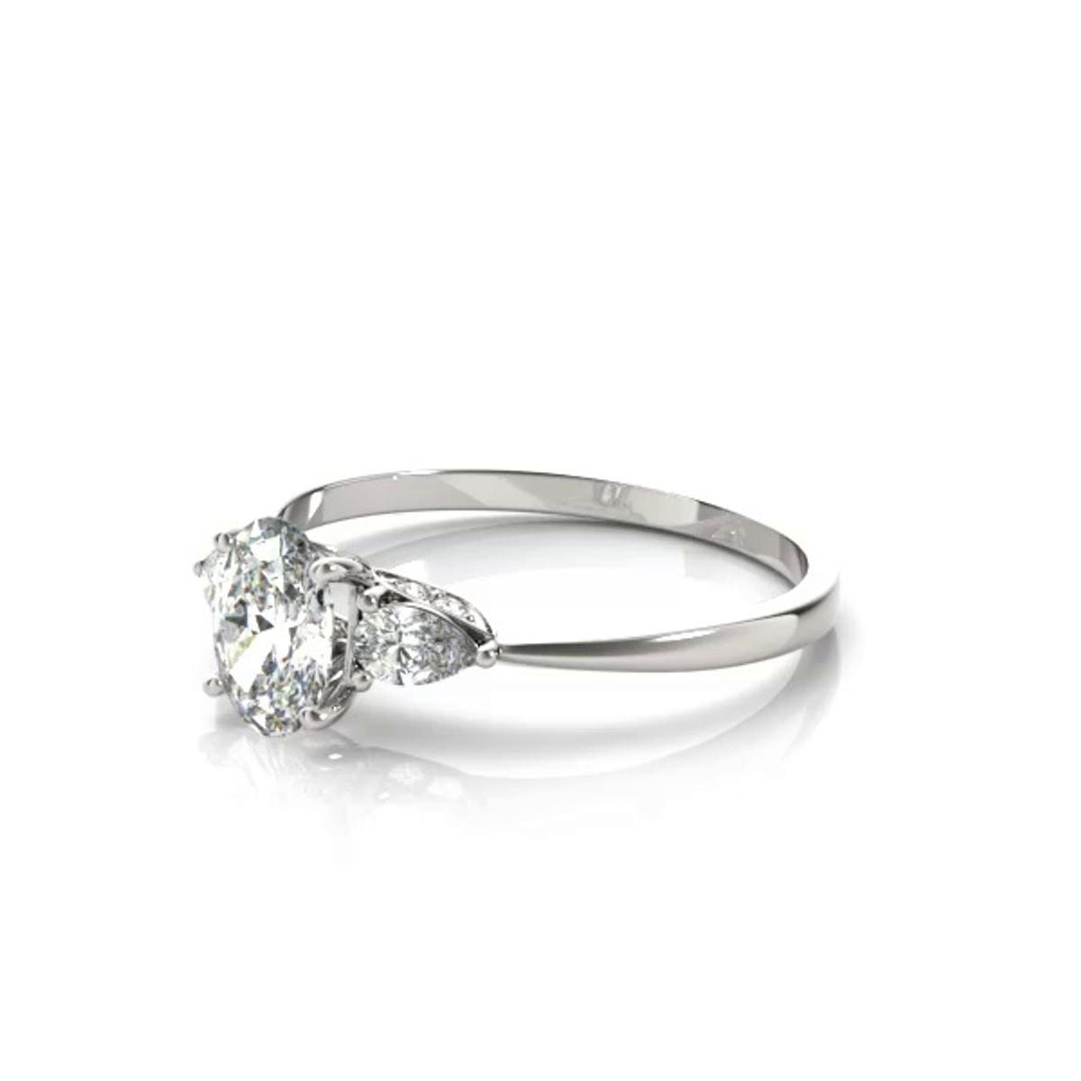 360 degree view of Kennedy Pear Three-Stone Engagement Ring