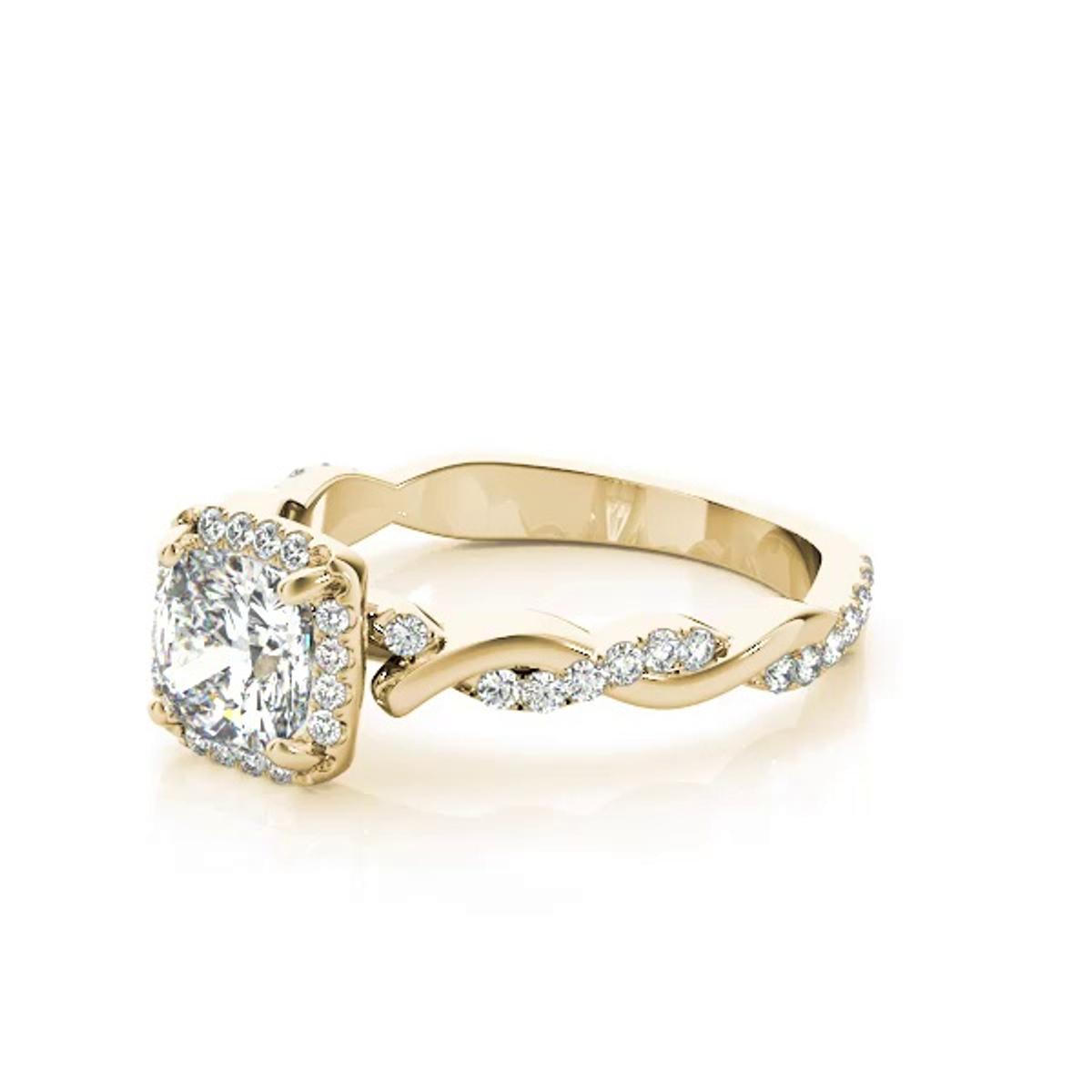 360 degree view of Holland Halo Engagement Ring