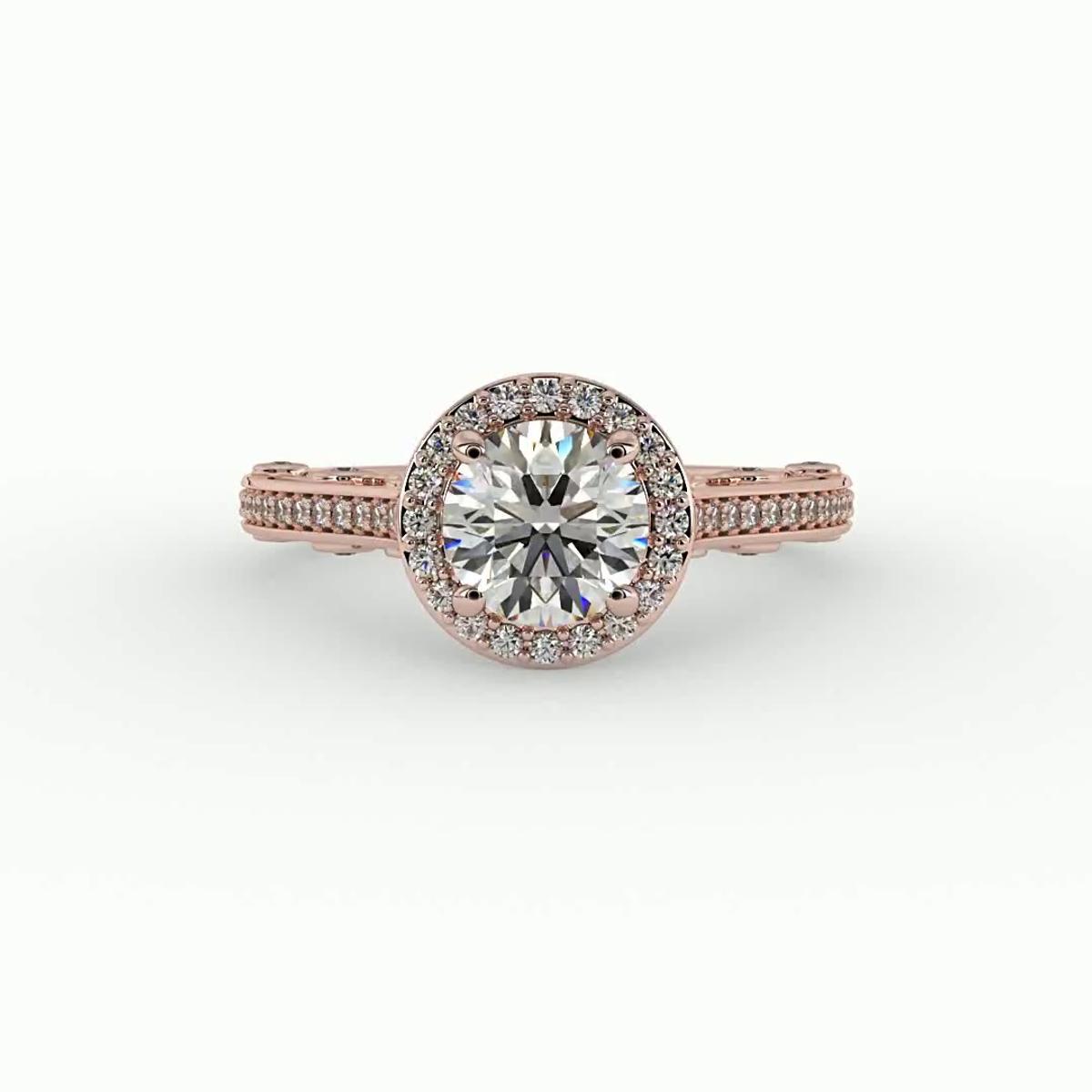 360 degree view of Harlow Halo Engagement Ring