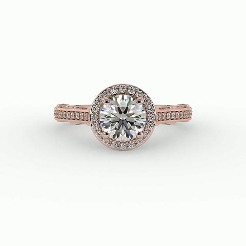 360 degree view of Harlow Halo Engagement Ring