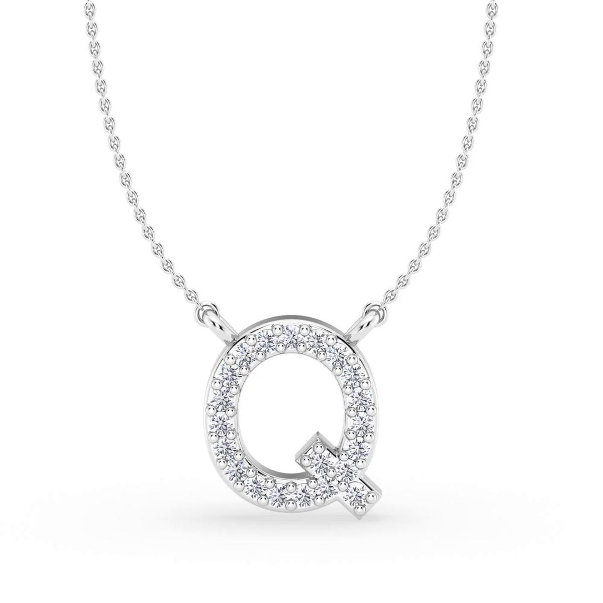 360 degree view of Diamond Initial Necklace – Q