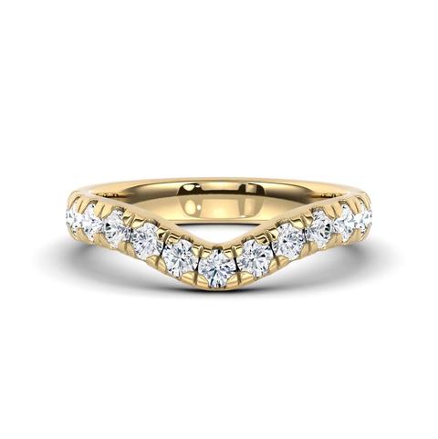 360 degree view of Linda Curved Pavé Diamond Band (3mm)