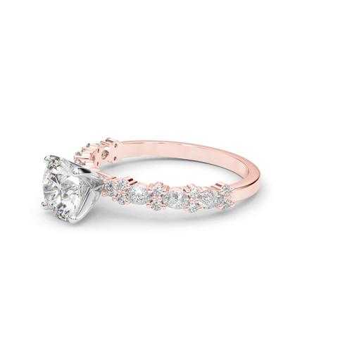 360 degree view of Dana Round And Pear Shape Diamond Engagement Ring