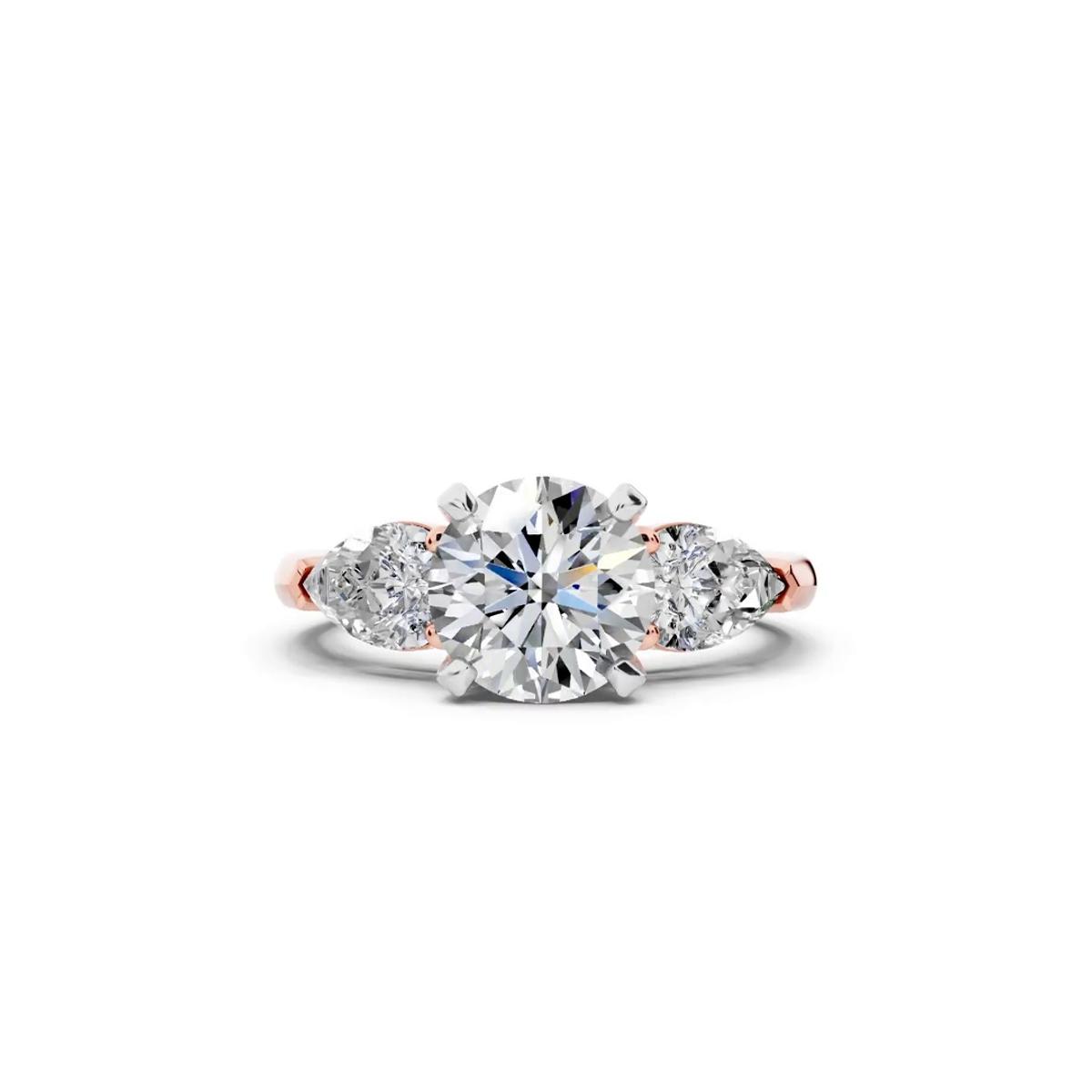 360 degree view of Madison Three-Stone Two-Tone Pear Engagement Ring (1.00 ct. tw.)