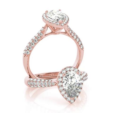 360 degree view of June Halo Engagement Ring