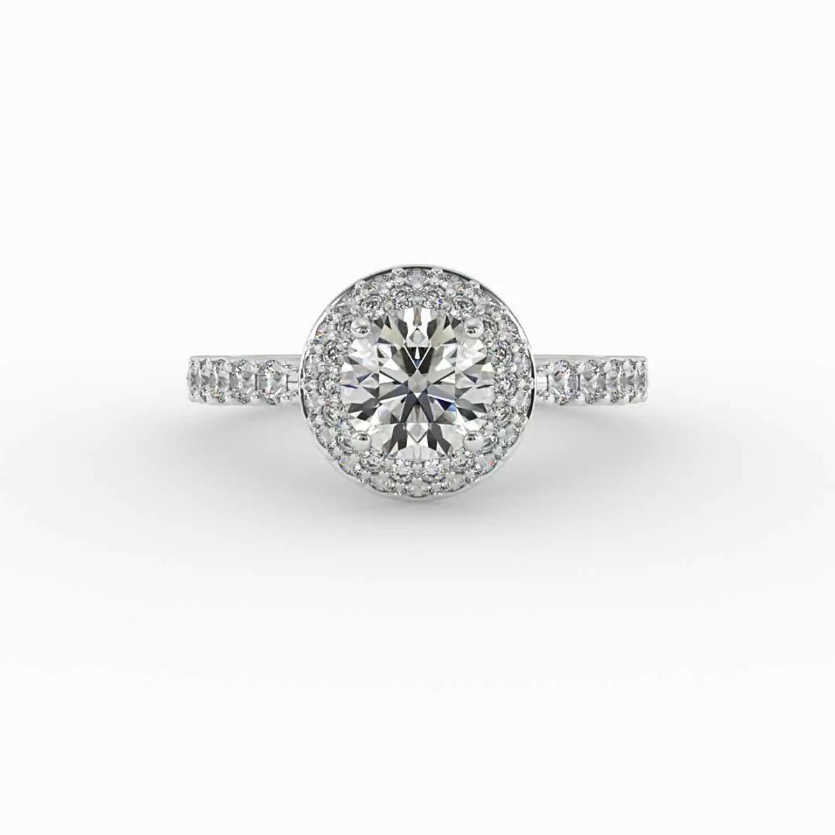 360 degree view of Leia Double Halo Engagement Ring