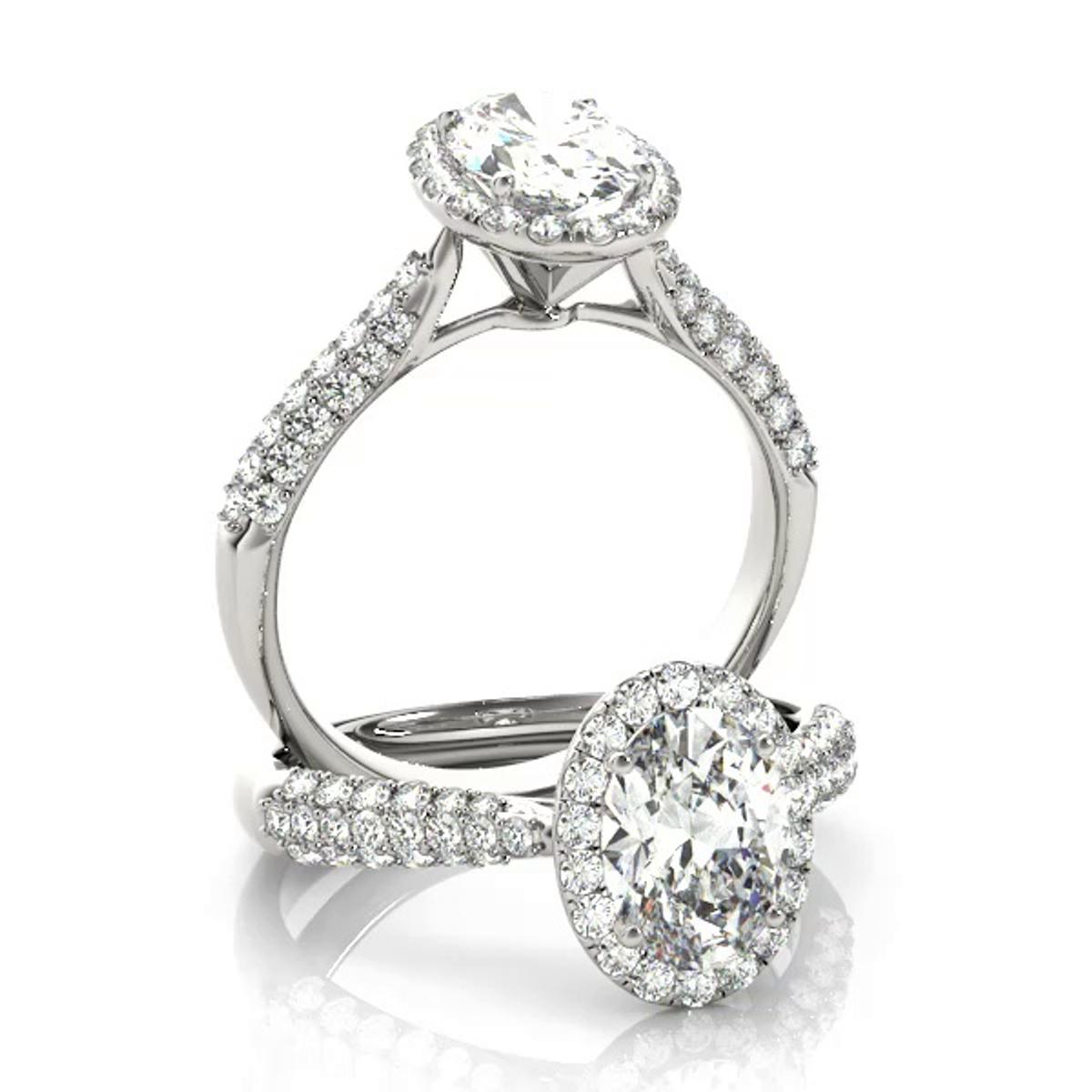 360 degree view of Marilyn Halo Engagement Ring
