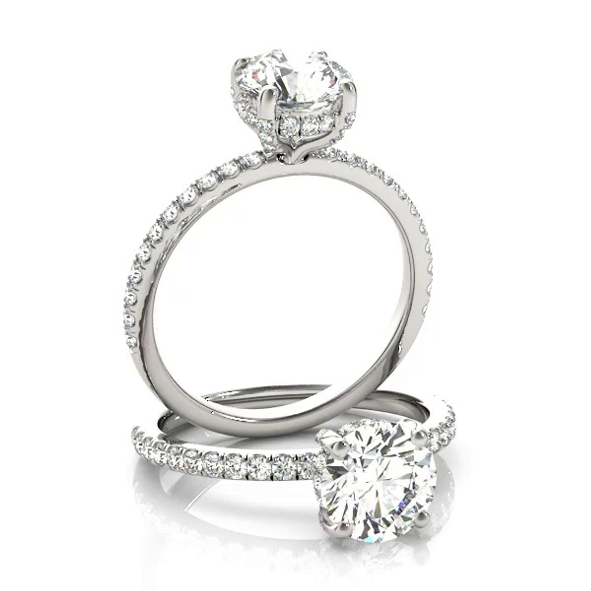 360 degree view of Stella Hidden Halo Engagement Ring