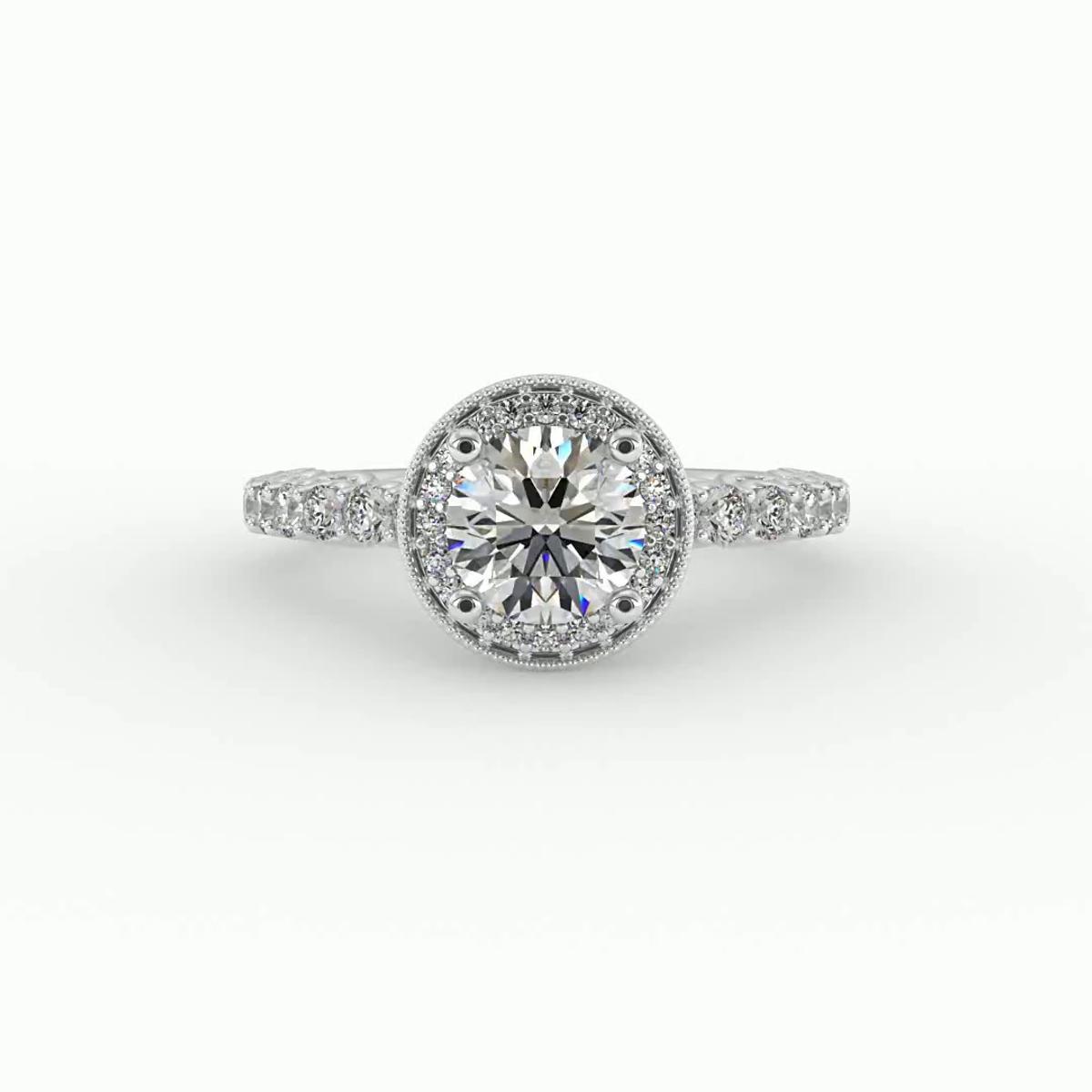 360 degree view of Makayla Halo Engagement Ring