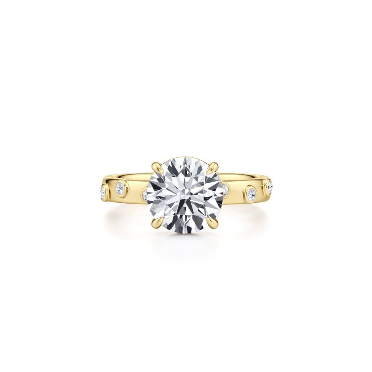 360 degree view of Sora Scattered Bezel Lab Diamond Engagement Ring