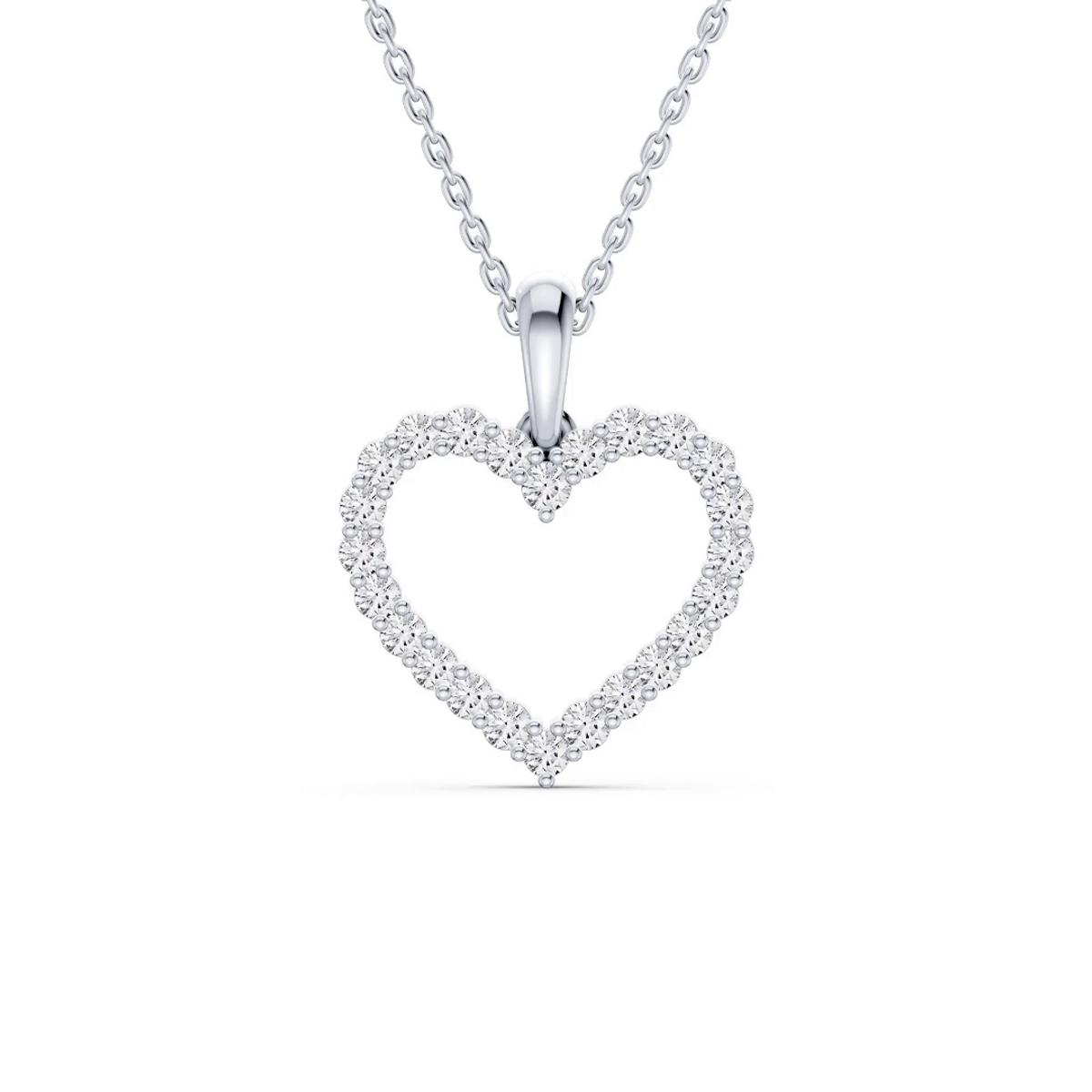 360 degree view of Pavé Lab Diamond Heart Pendant (0.50 ct. tw.)
