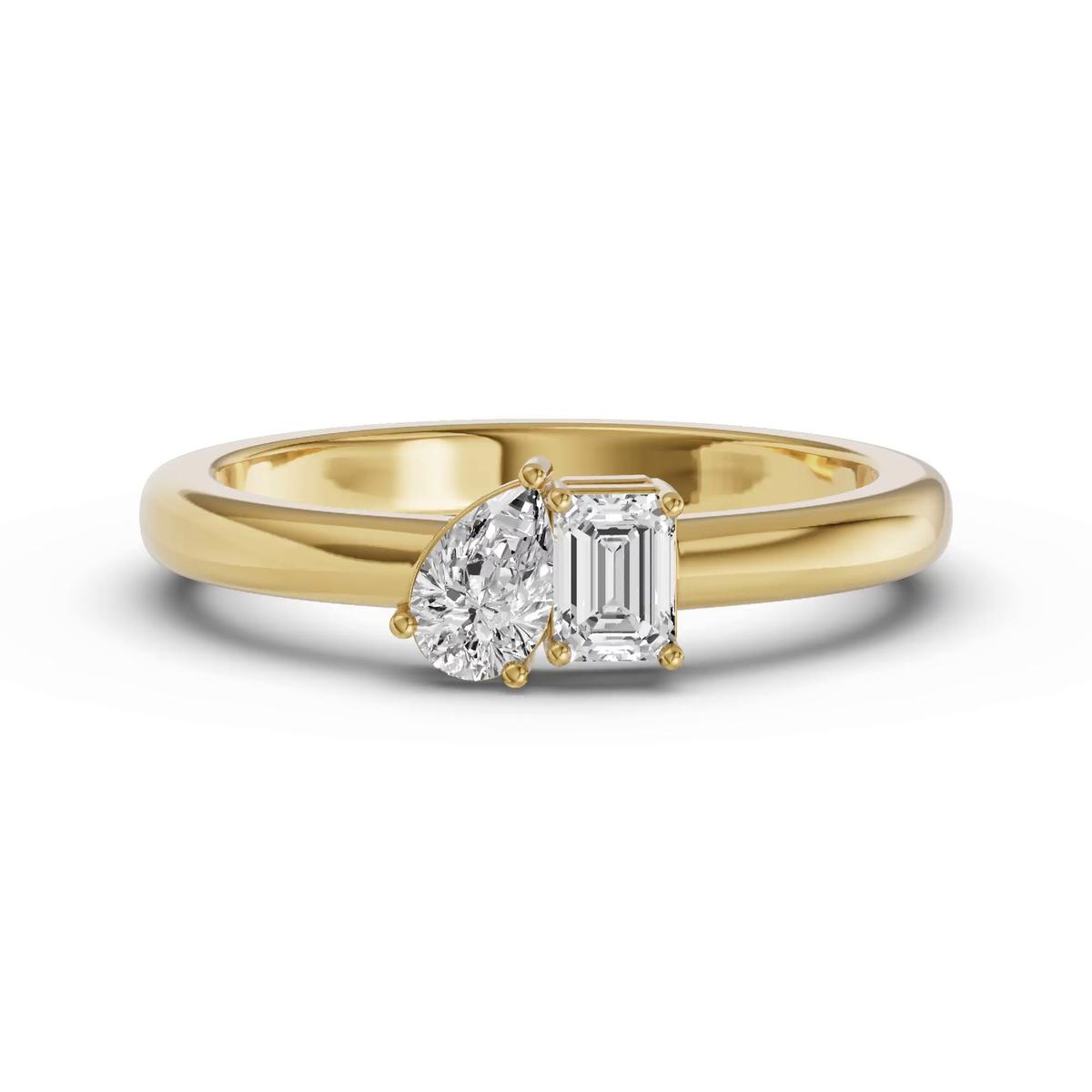 360 degree view of Toi Et Moi Pear & Emerald-Cut Lab Diamond Ring (.50 ct. tw.)