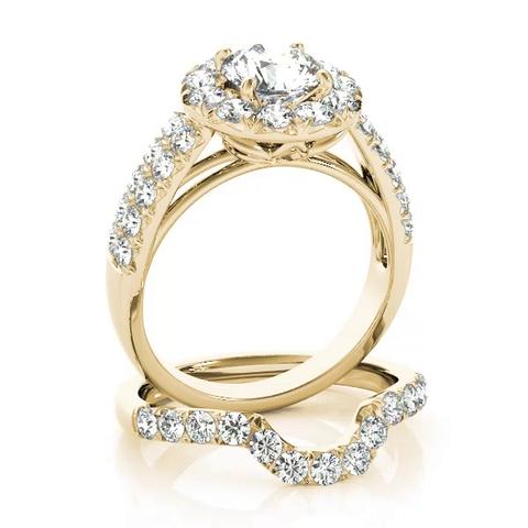 360 degree view of Marlowe Halo Engagement Ring