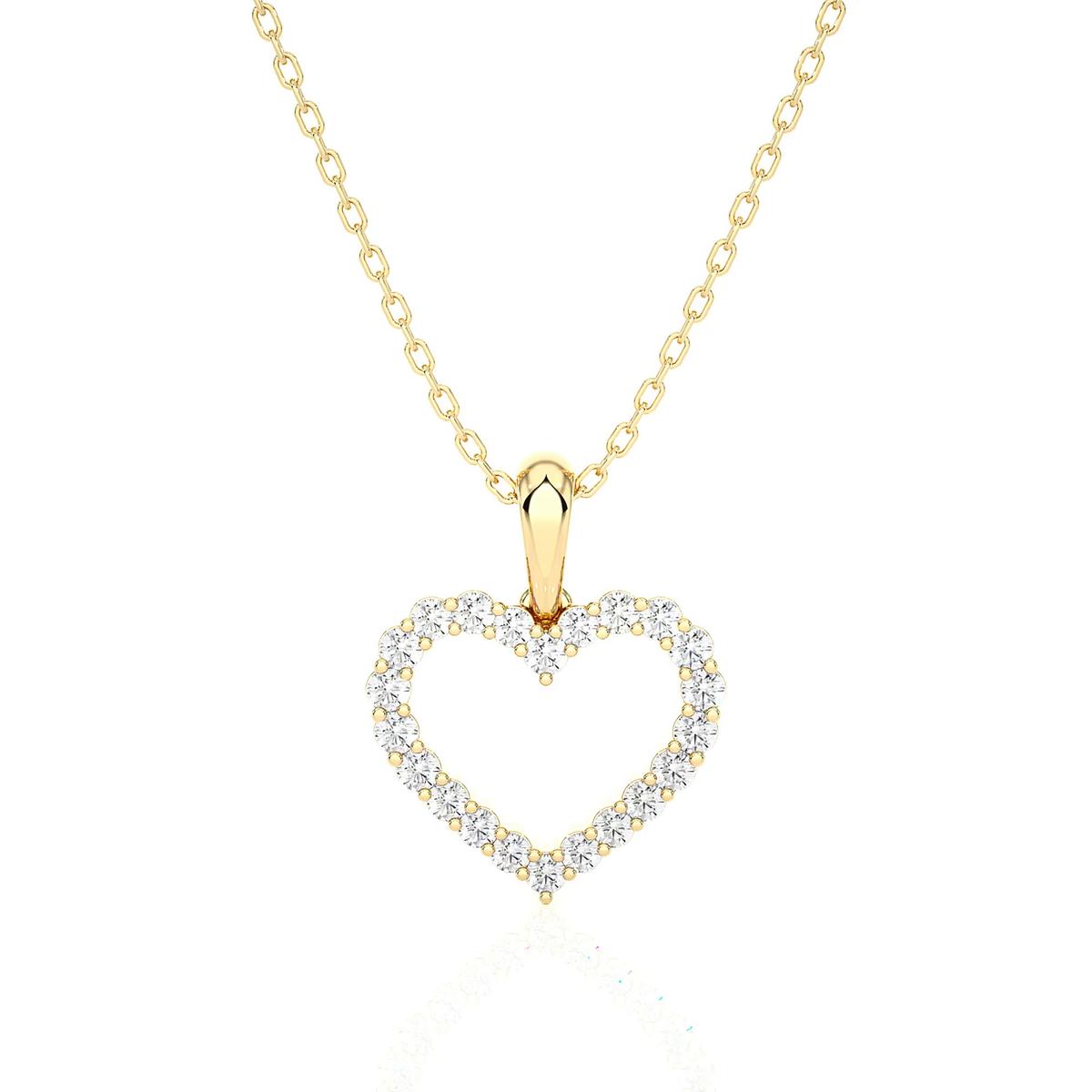 360 degree view of Petite Heart Lab Diamond Necklace