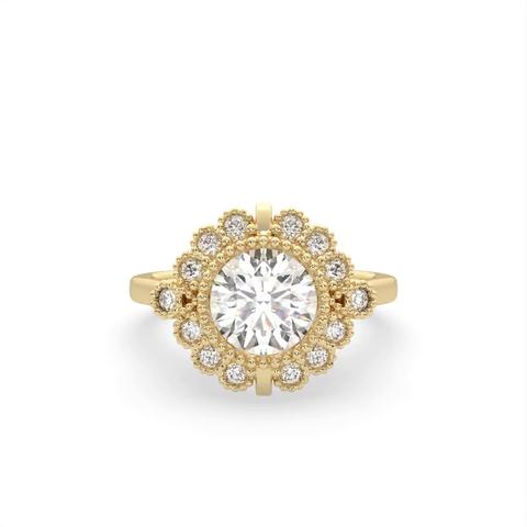360 degree view of Briella Halo Engagement Ring