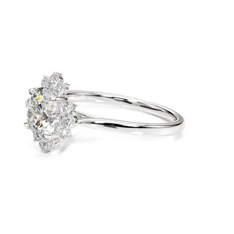 360 degree view of Edith Halo Engagement Ring