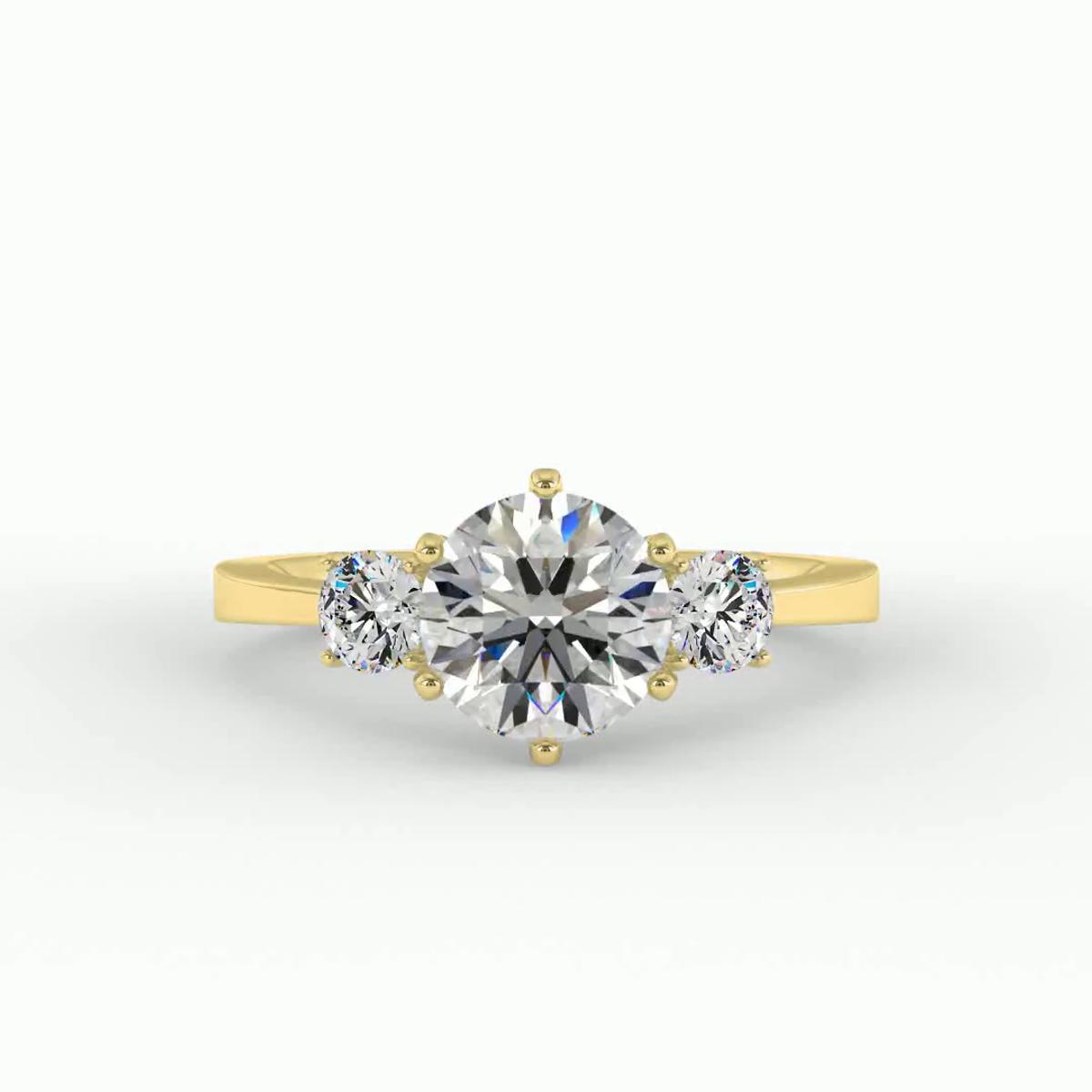 360 degree view of Kamryn Three Stone Ring Engagement Ring