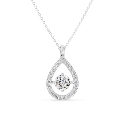 360 degree view of Evermotion Teardrop Halo Lab Diamond Pendant (1.30 ct. tw.)