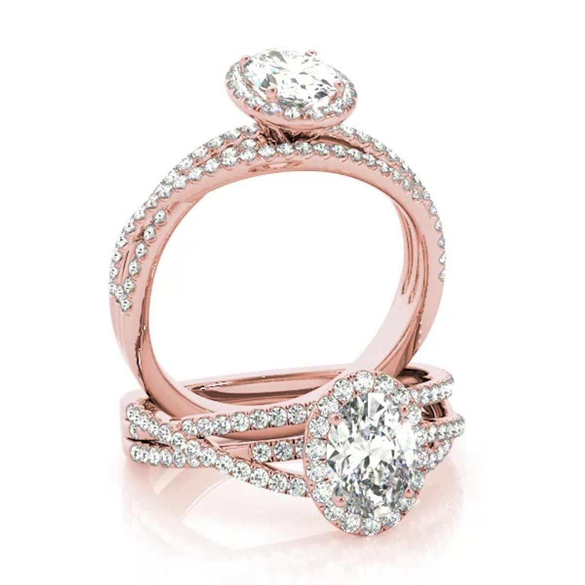 360 degree view of Gwyneth Halo Engagement Ring