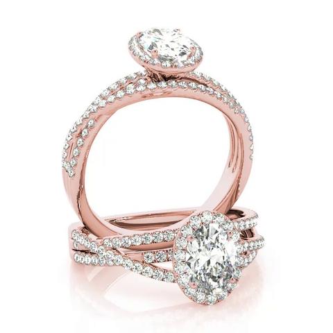 360 degree view of Gwyneth Halo Engagement Ring