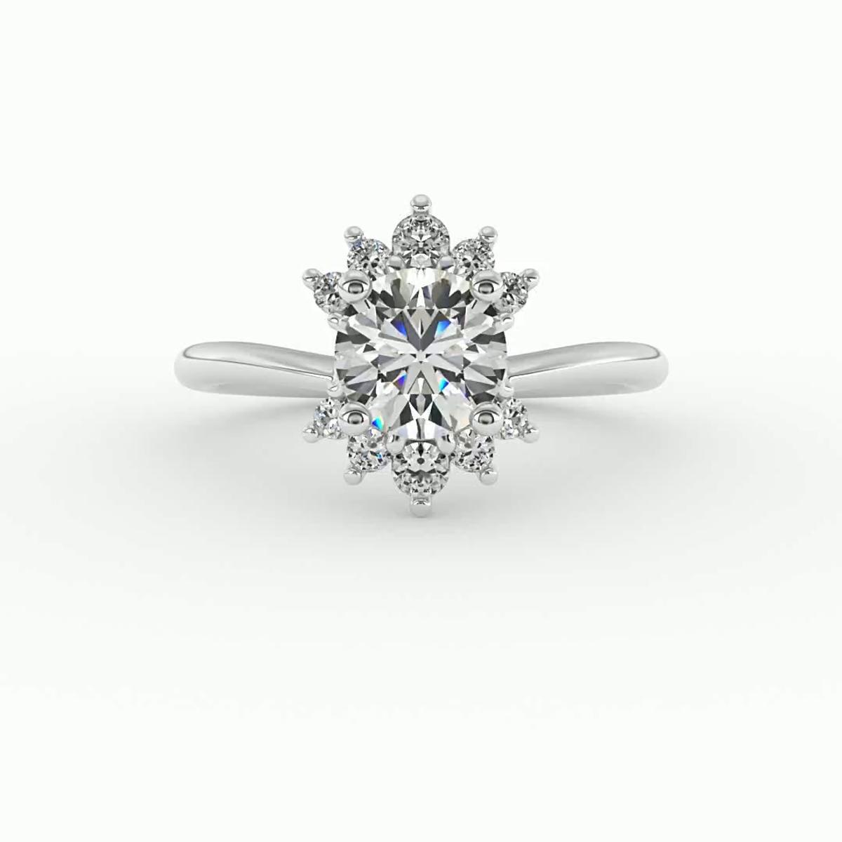 360 degree view of Tatum Half Halo Engagement Ring