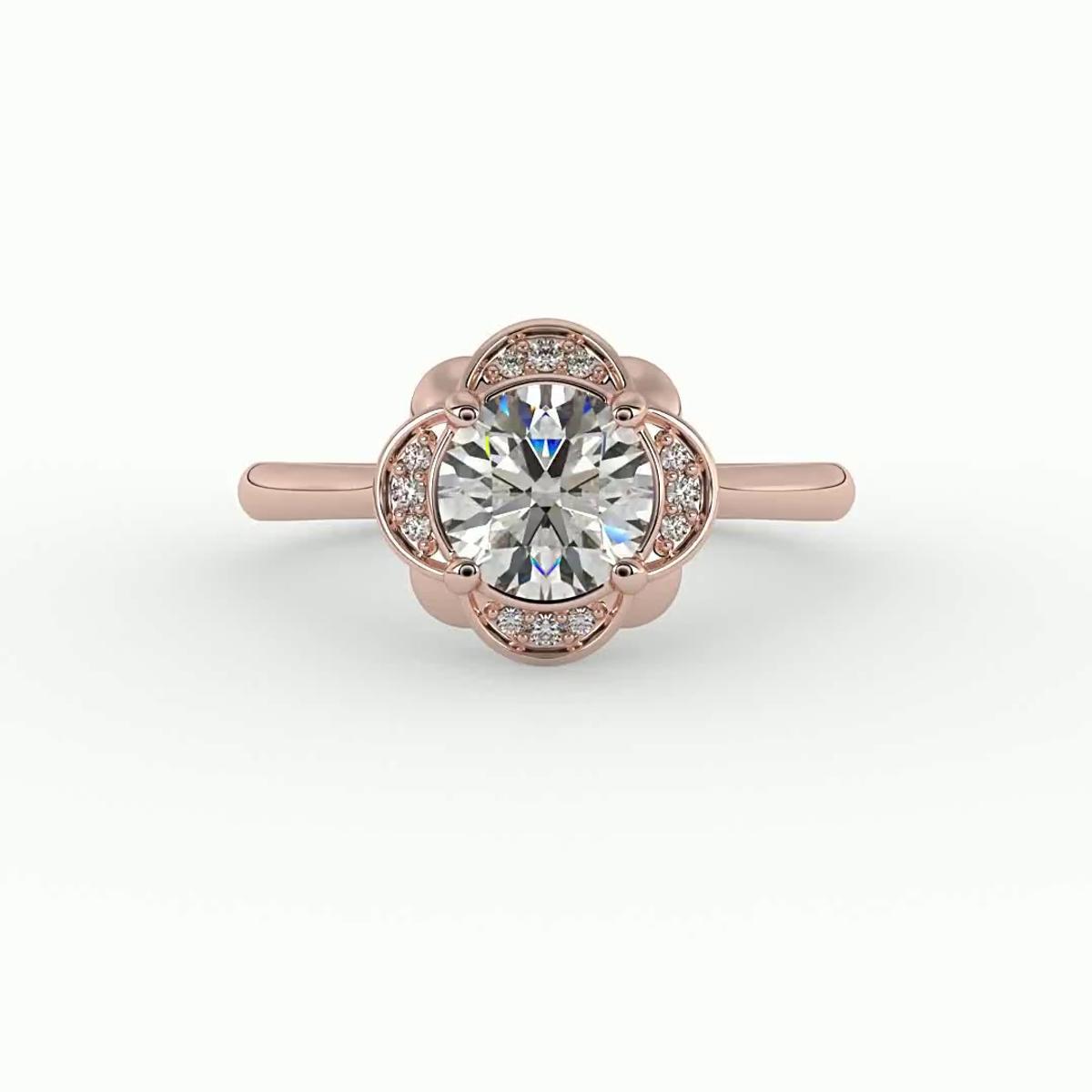 360 degree view of Mariah Halo Engagement Ring