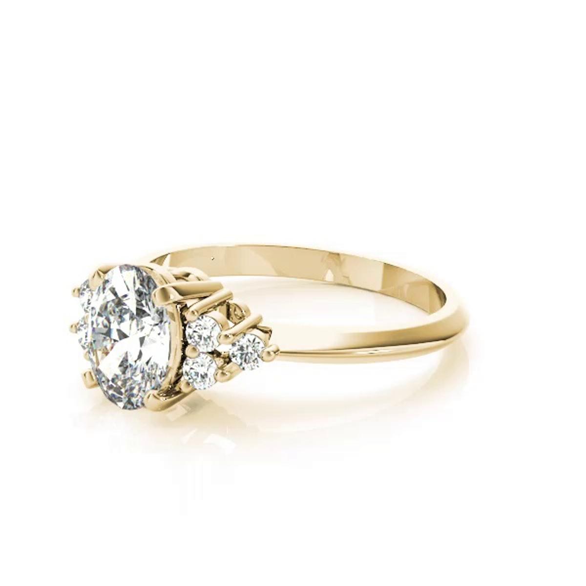 360 degree view of Montana Oval & Diamond Cluster Engagement Ring